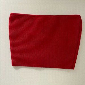 ARITZIA Babaton Sculpt Knit Cropped Tube Top in Red  XXS 2XS